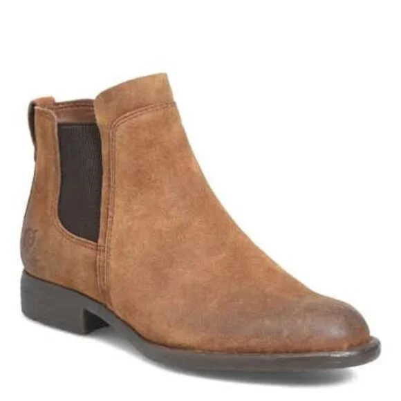 Born Laney Chelsea Boots Distressed Leather Ankle Booties Rust Brown Size 10 NEW - Picture 7 of 7